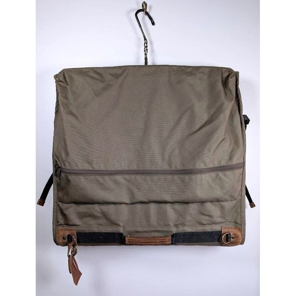 Boyt Canvas Garment Bag‎ Green Leather Accent Hunting Durable Travel Hanging USA